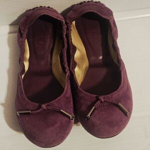 Tod's purple suede ballet flats women's size US 6.5/EUR 36.5